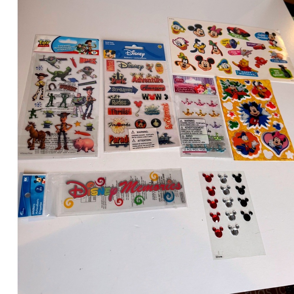 Disney Sticker Lot Mixed Characters Scrapbooking Craft Mickey Toy Story More
